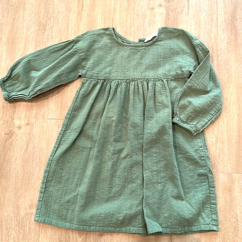H&M Girls Sage Green L/S Dress